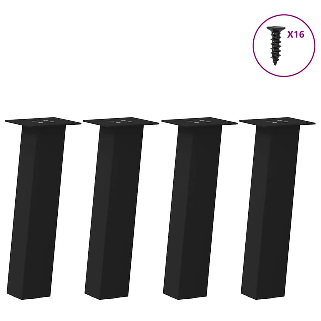 vidaXL Coffee Table Legs 4 pcs 30 cm Steel Black
