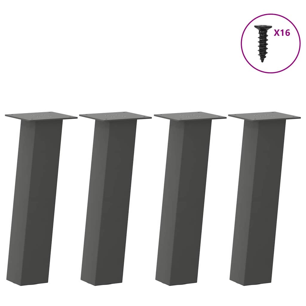 vidaXL Coffee Table Legs 4 pcs 30 cm Steel Black