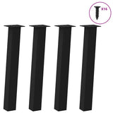 vidaXL Coffee Table Legs 4 pcs 30 cm Steel Black