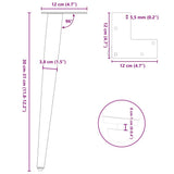 vidaXL Salontafelpoten conische vorm 4 st 30-31 cm staal zwart