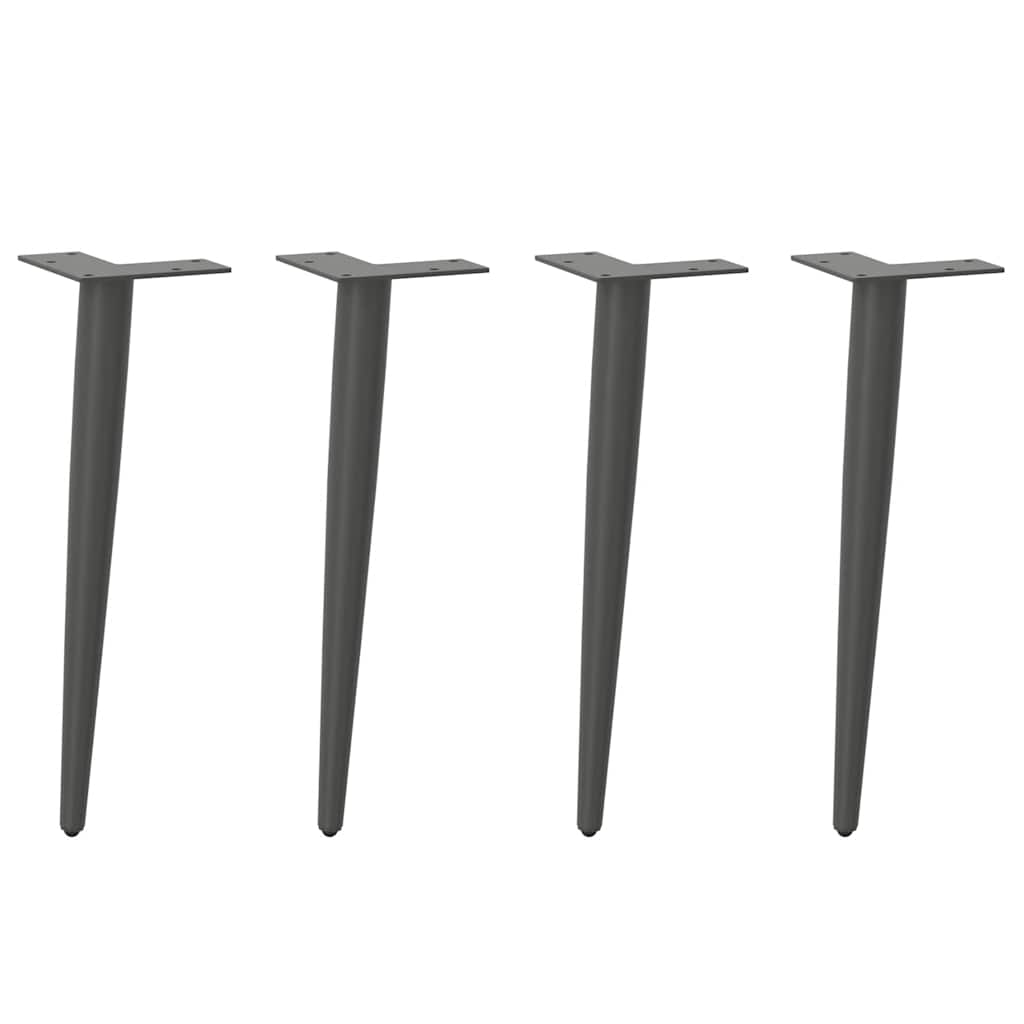 vidaXL Salontafelpoten conische vorm 4 st 30-31 cm staal zwart