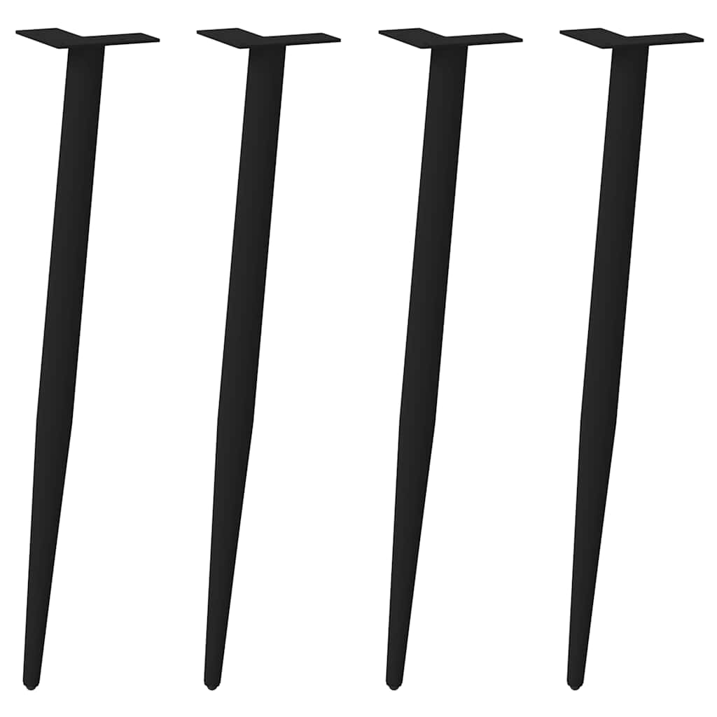 vidaXL Salontafelpoten conische vorm 4 st 30-31 cm staal zwart