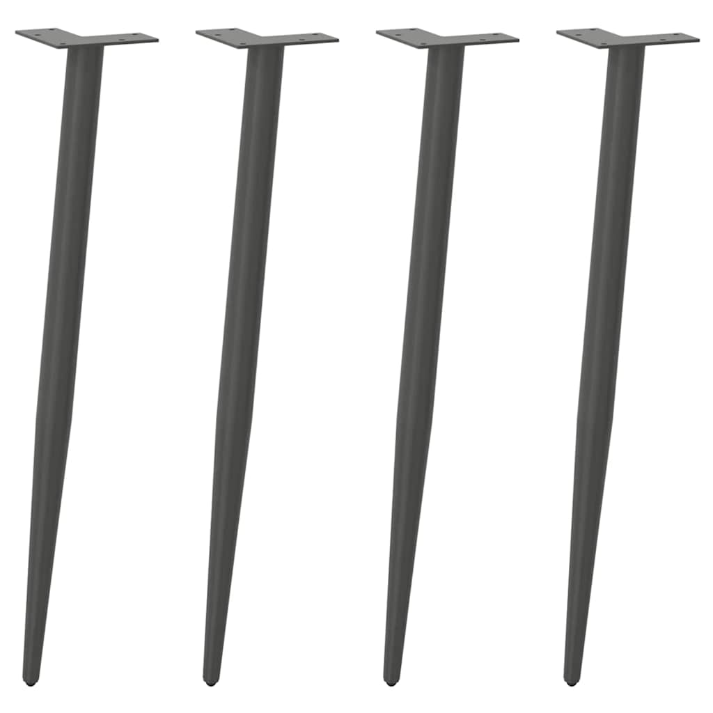 vidaXL Salontafelpoten conische vorm 4 st 30-31 cm staal zwart