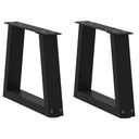 vidaXL Salontafelpoten 2 st V-vormig 30x(30-31,3) cm staal zwart