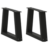 vidaXL Salontafelpoten 2 st V-vormig 30x(30-31,3) cm staal zwart