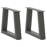vidaXL Salontafelpoten 2 st V-vormig 30x(30-31,3) cm staal zwart