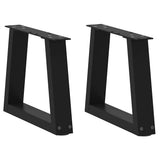 vidaXL Salontafelpoten 2 st V-vormig 30x(30-31,3) cm staal zwart