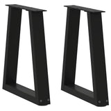 vidaXL Salontafelpoten 2 st V-vormig 30x(30-31,3) cm staal zwart