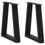 vidaXL Salontafelpoten 2 st V-vormig 30x(30-31,3) cm staal zwart