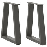 vidaXL Salontafelpoten 2 st V-vormig 30x(30-31,3) cm staal zwart