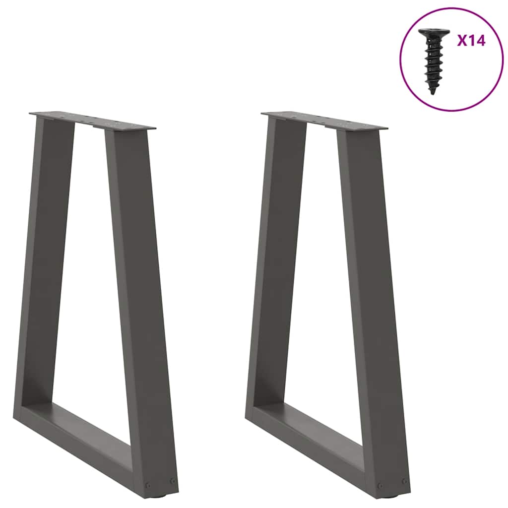 vidaXL Salontafelpoten 2 st V-vormig 30x(30-31,3) cm staal zwart