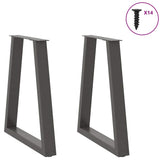 vidaXL Salontafelpoten 2 st V-vormig 30x(30-31,3) cm staal zwart