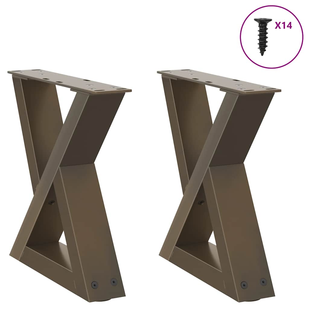 vidaXL Salontafelpoten 2 st 30x(30-31,3) cm staal zwart