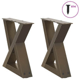 vidaXL Salontafelpoten 2 st 30x(30-31,3) cm staal zwart