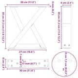 vidaXL Salontafelpoten 2 st 30x(30-31,3) cm staal zwart