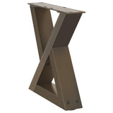vidaXL Salontafelpoten 2 st 30x(30-31,3) cm staal zwart