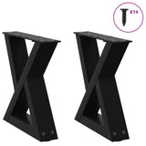 vidaXL Salontafelpoten 2 st 30x(30-31,3) cm staal zwart