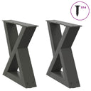 vidaXL Salontafelpoten 2 st 30x(30-31,3) cm staal zwart