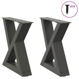 vidaXL Salontafelpoten 2 st 30x(30-31,3) cm staal zwart