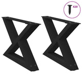 vidaXL Salontafelpoten 2 st 30x(30-31,3) cm staal zwart