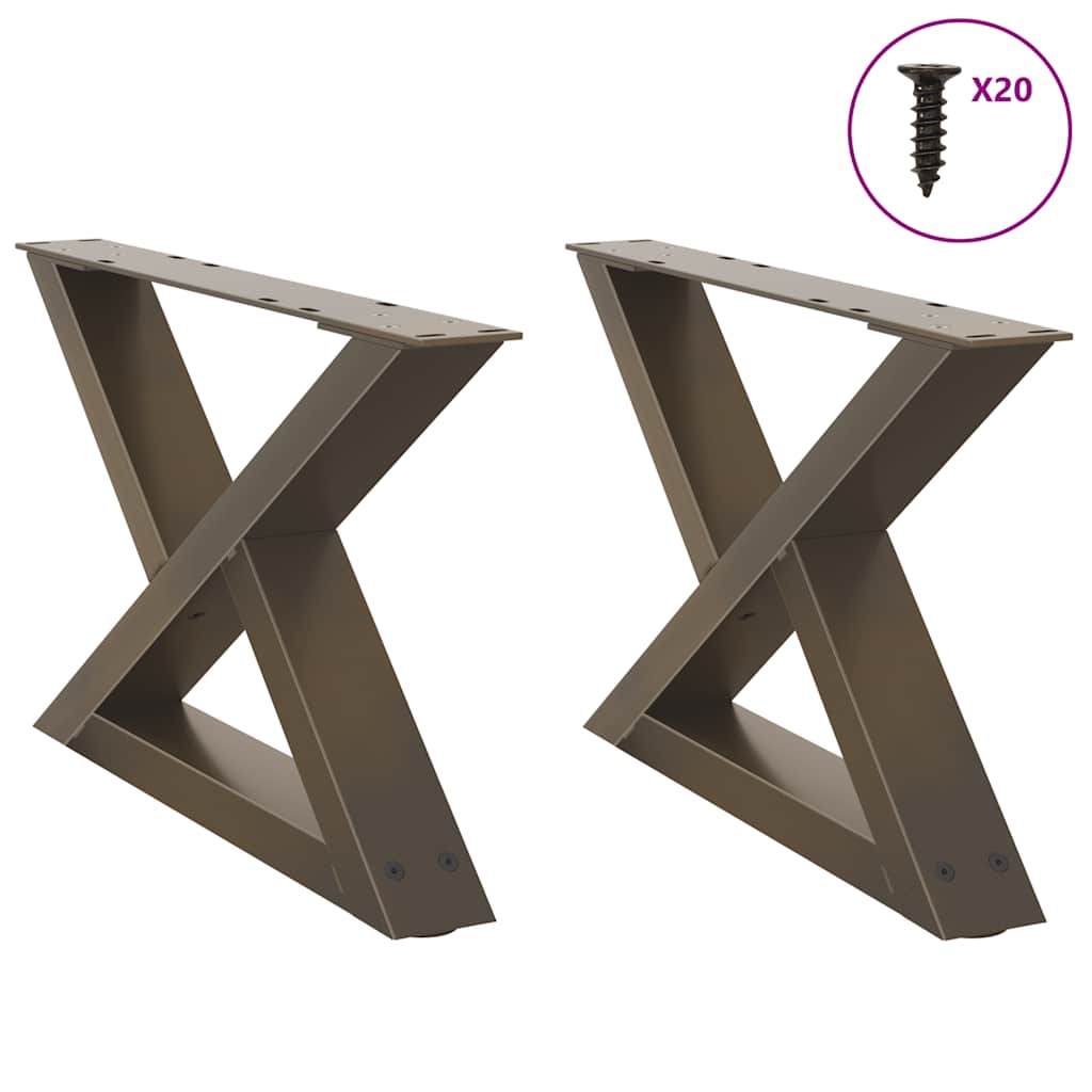 vidaXL Salontafelpoten 2 st 30x(30-31,3) cm staal zwart