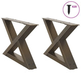 vidaXL Salontafelpoten 2 st 30x(30-31,3) cm staal zwart