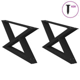 vidaXL Salontafelpoten 2 st 30x(30-31,3) cm staal zwart