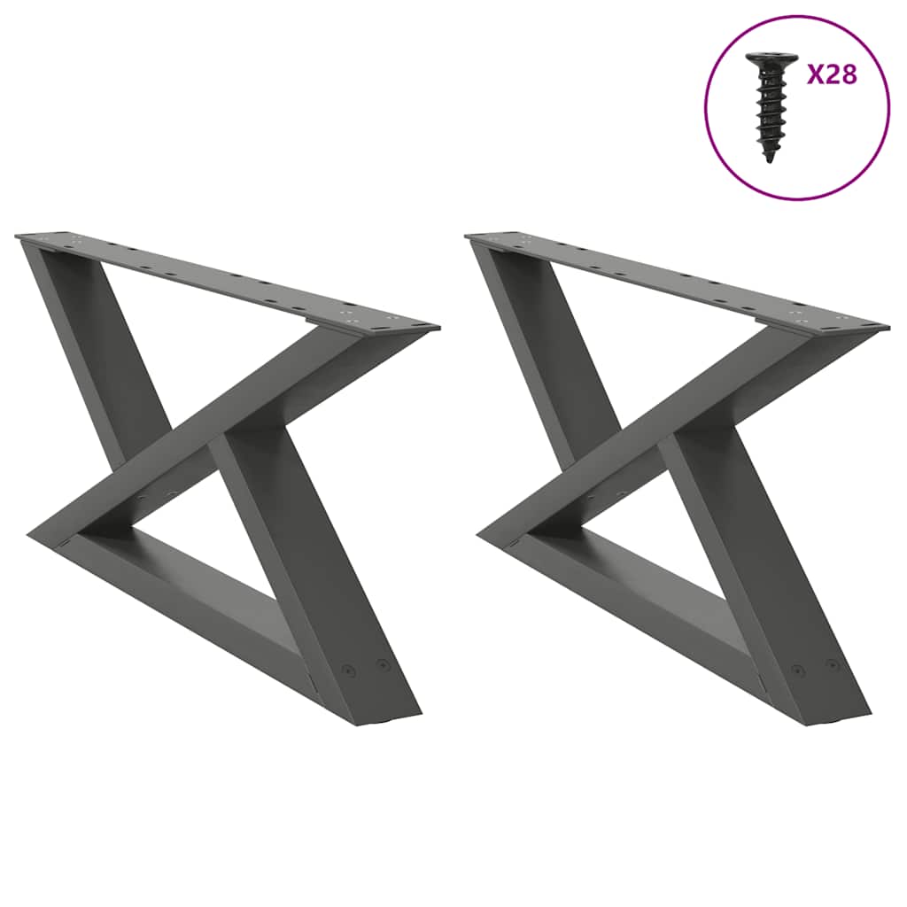 vidaXL Salontafelpoten 2 st 30x(30-31,3) cm staal zwart