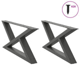 vidaXL Salontafelpoten 2 st 30x(30-31,3) cm staal zwart