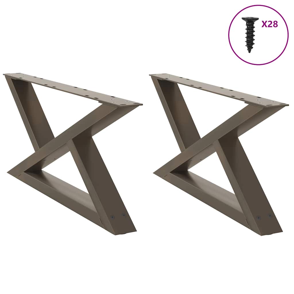 vidaXL Salontafelpoten 2 st 30x(30-31,3) cm staal zwart