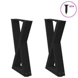 vidaXL Salontafelpoten 2 st 30x(30-31,3) cm staal zwart