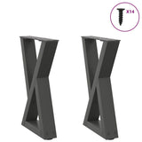 vidaXL Salontafelpoten 2 st 30x(30-31,3) cm staal zwart
