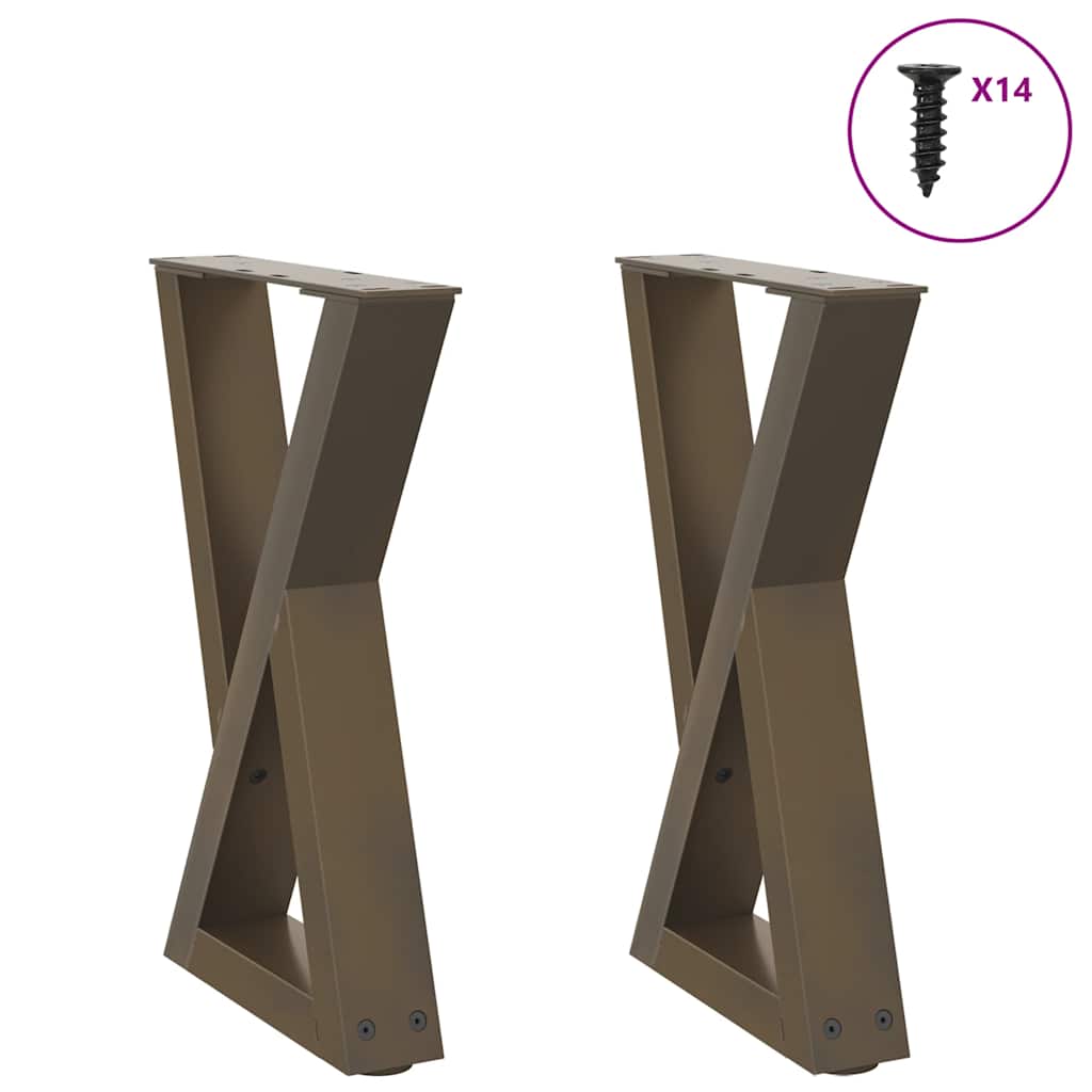 vidaXL Salontafelpoten 2 st 30x(30-31,3) cm staal zwart
