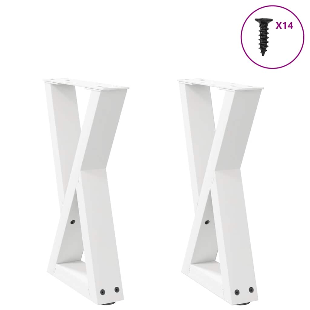 vidaXL Salontafelpoten 2 st 30x(30-31,3) cm staal zwart