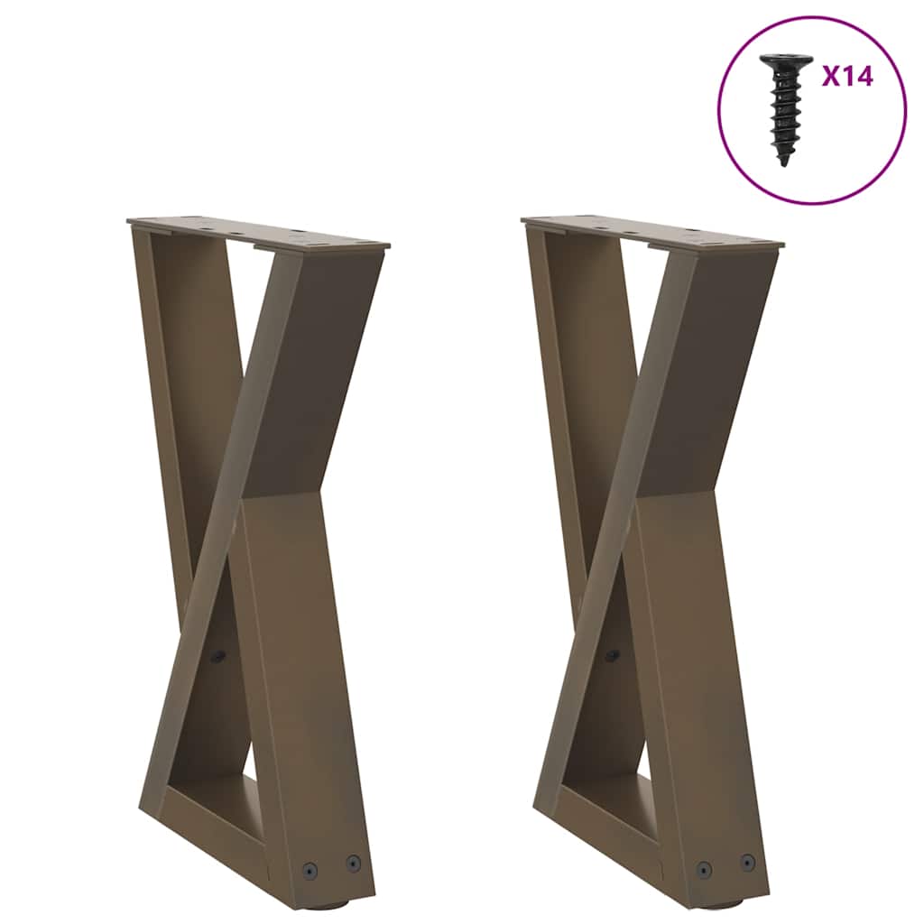 vidaXL Salontafelpoten 2 st 30x(30-31,3) cm staal zwart