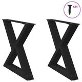 vidaXL Salontafelpoten 2 st 30x(30-31,3) cm staal zwart