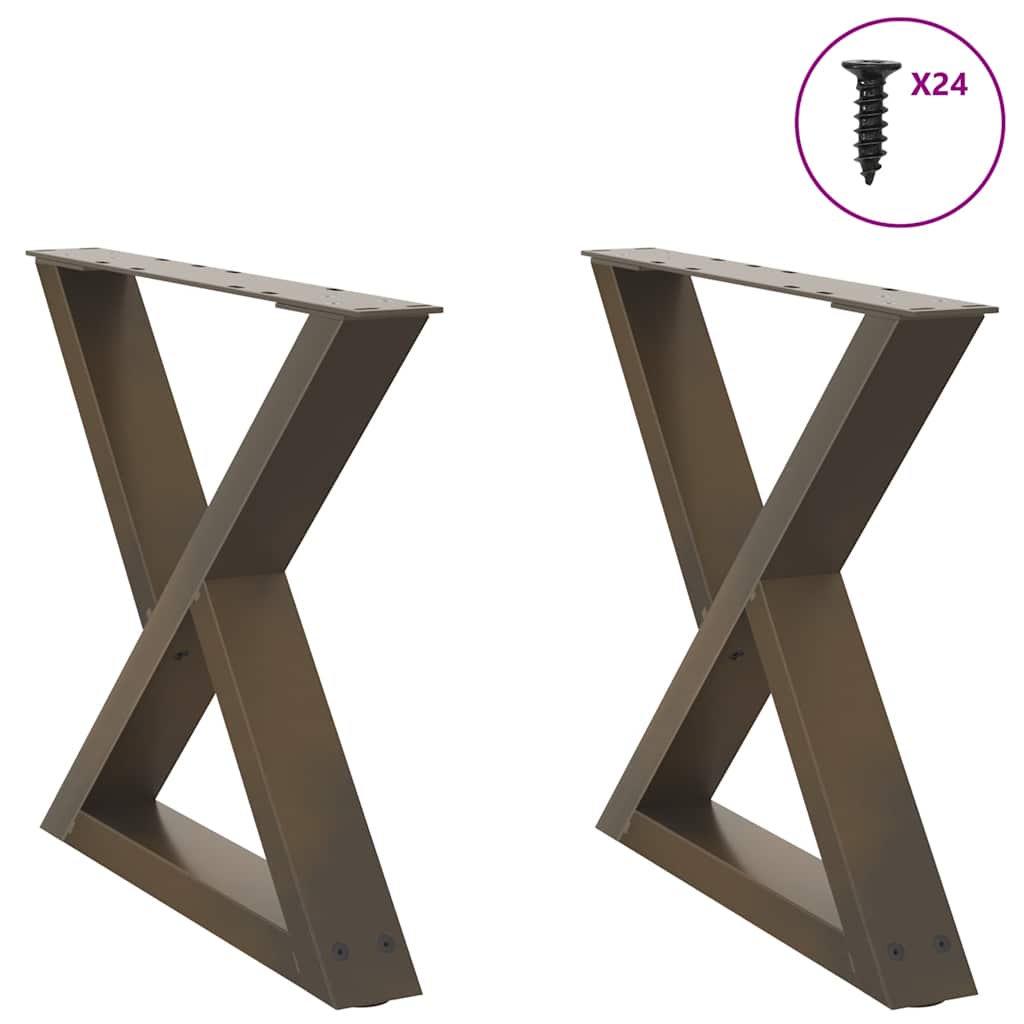 vidaXL Salontafelpoten 2 st 30x(30-31,3) cm staal zwart