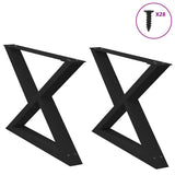vidaXL Salontafelpoten 2 st 30x(30-31,3) cm staal zwart