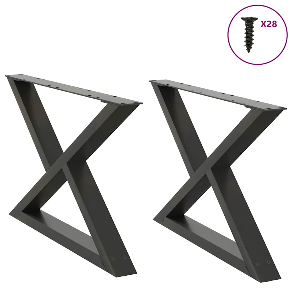 vidaXL Salontafelpoten 2 st 30x(30-31,3) cm staal zwart