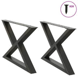 vidaXL Salontafelpoten 2 st 30x(30-31,3) cm staal zwart