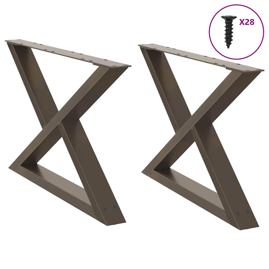 vidaXL Salontafelpoten 2 st 30x(30-31,3) cm staal zwart