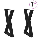 vidaXL Salontafelpoten 2 st 30x(30-31,3) cm staal zwart