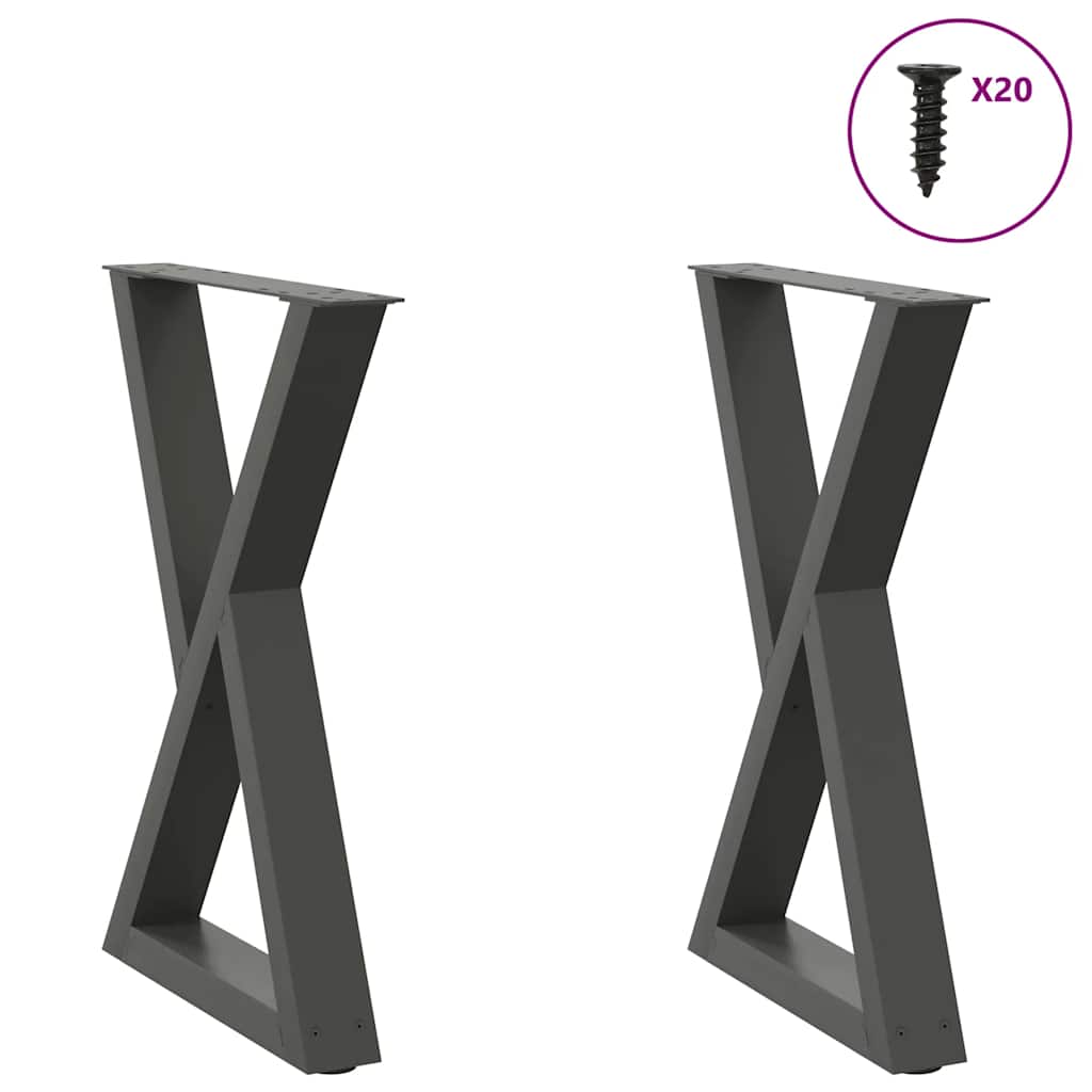 vidaXL Salontafelpoten 2 st 30x(30-31,3) cm staal zwart