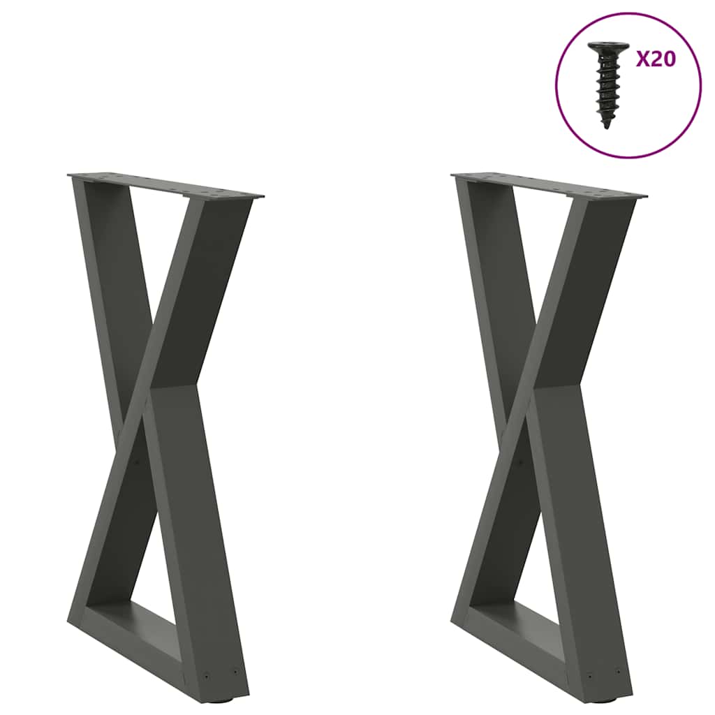 vidaXL Salontafelpoten 2 st 30x(30-31,3) cm staal zwart