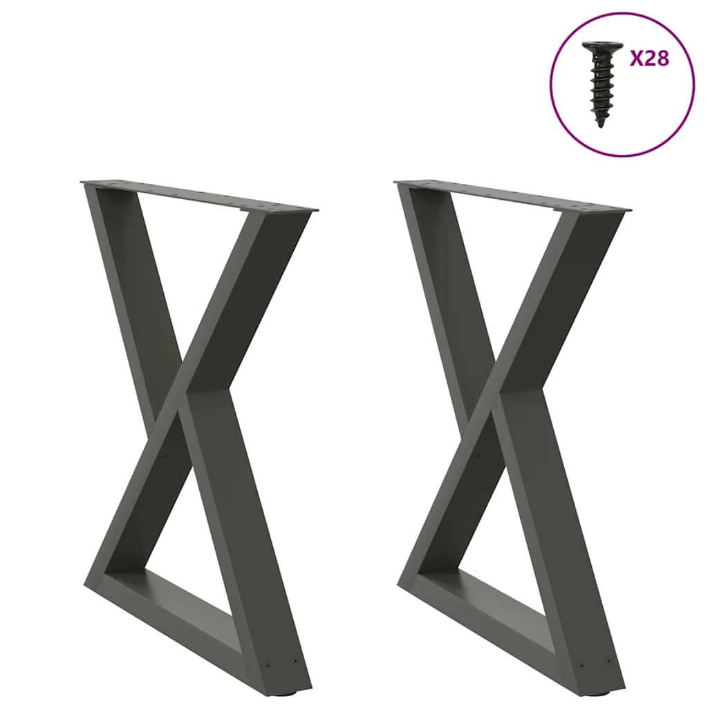 vidaXL Salontafelpoten 2 st 30x(30-31,3) cm staal zwart