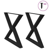 vidaXL Salontafelpoten 2 st 30x(30-31,3) cm staal zwart