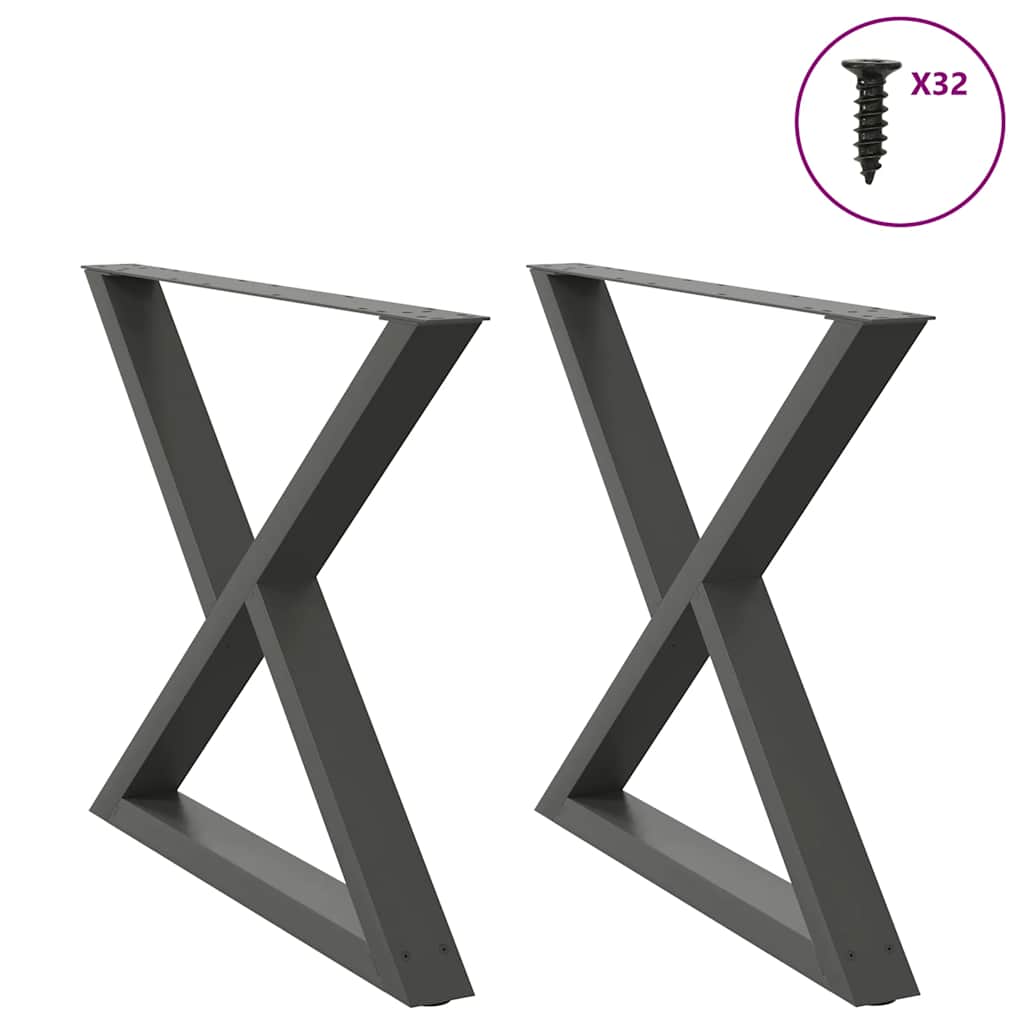 vidaXL Salontafelpoten 2 st 30x(30-31,3) cm staal zwart