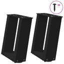 vidaXL Coffee table legs 2 pcs U-shaped 30x(30-31) cm steel black