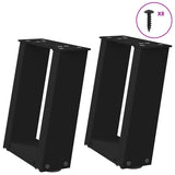 vidaXL Coffee table legs 2 pcs U-shaped 30x(30-31) cm steel black