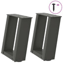 vidaXL Coffee table legs 2 pcs U-shaped 30x(30-31) cm steel black